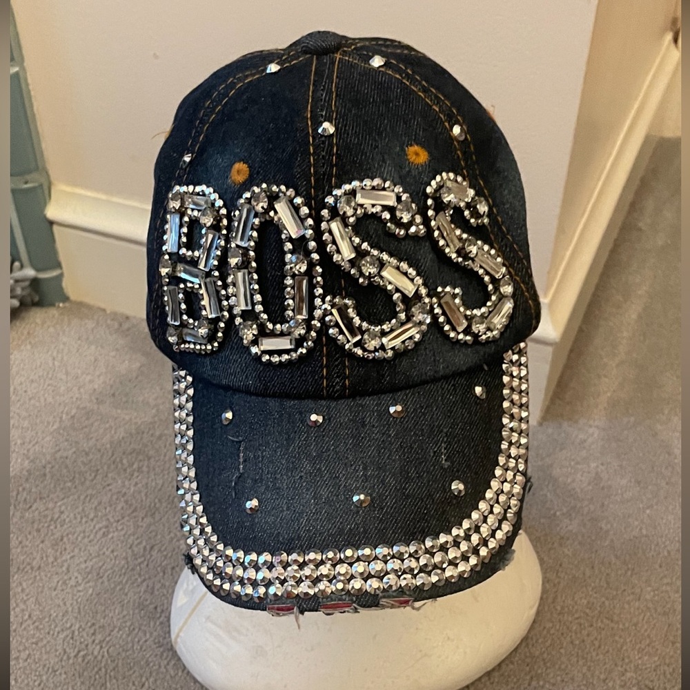 Denim Bling BOSS Hat- Baseball Cap